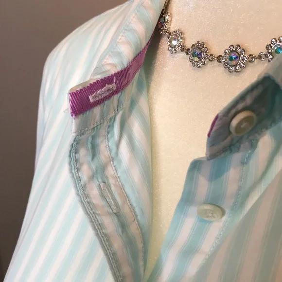 Tommy Hilfiger striped button-down oxford top XL EUC - Picture 2 of 7